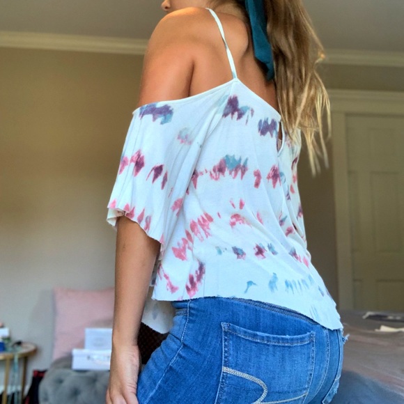 American Eagle: Tie Dye Crop Top Tank Top - Picture 3 of 4